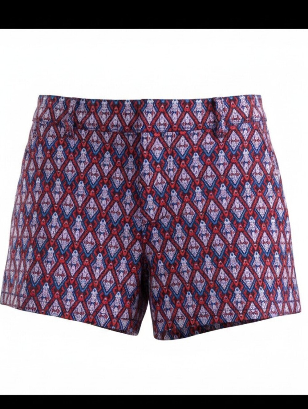 Liz Claiborne Red and Blue Geometric Print Women's Shorts Size 18